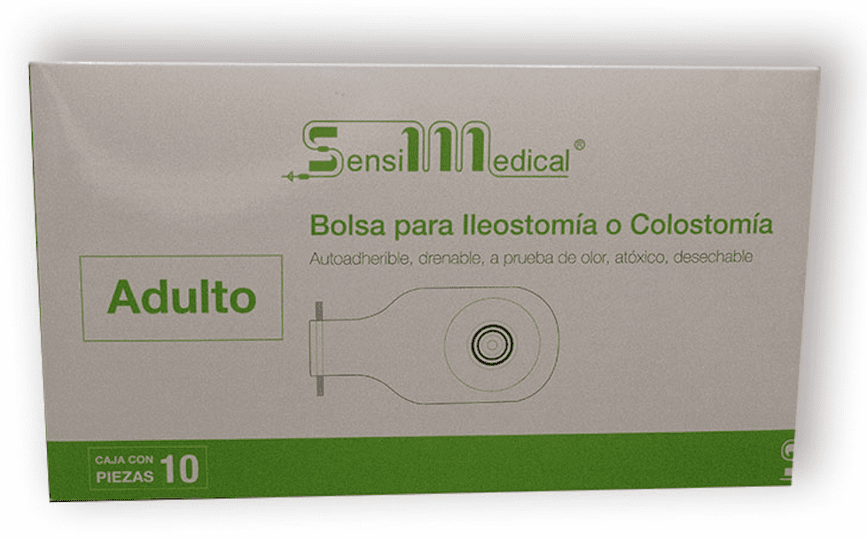 BOLSA PARA COLOSTOMIA O ILEOSTOMIA ADULTO C/10PZ SENSIMEDICAL