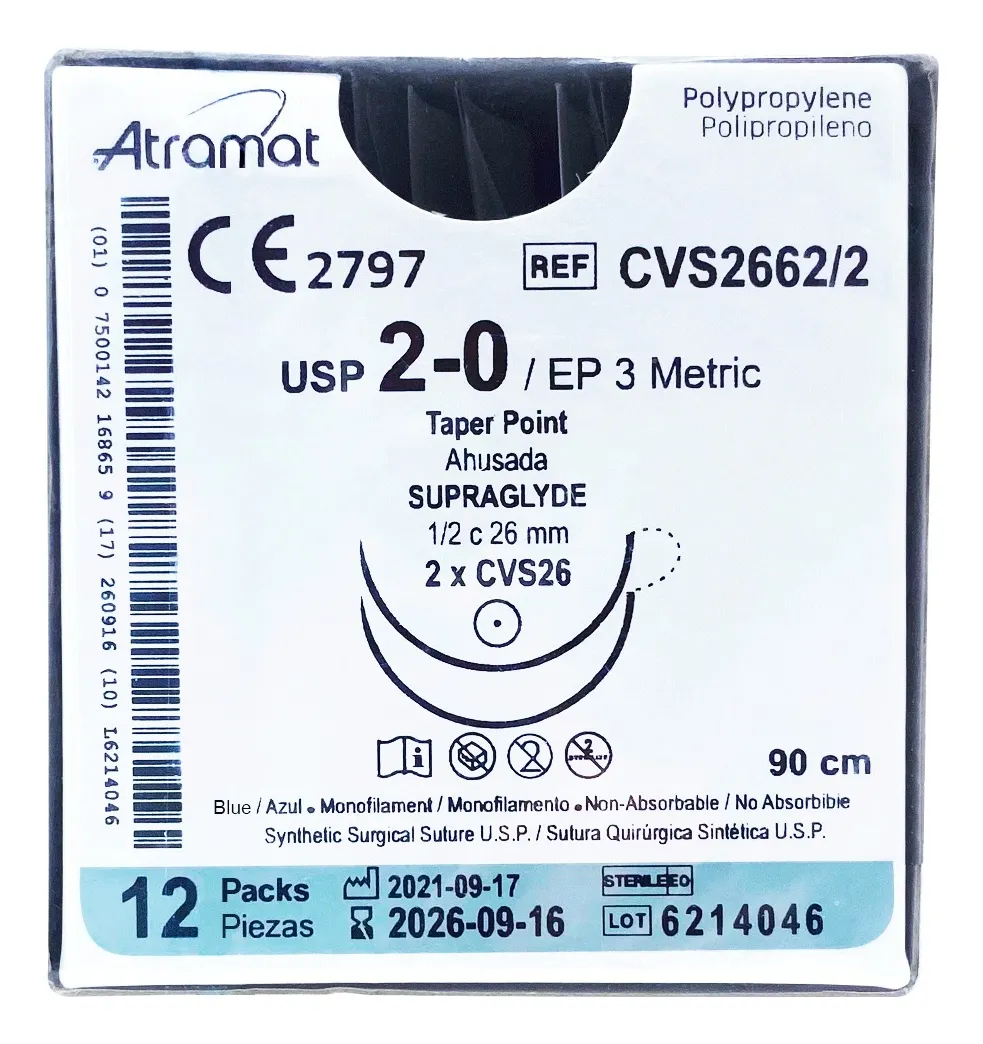 POLIPROPILENO 2-0 DOBLE ARMADA A/26MM ATRAMAT