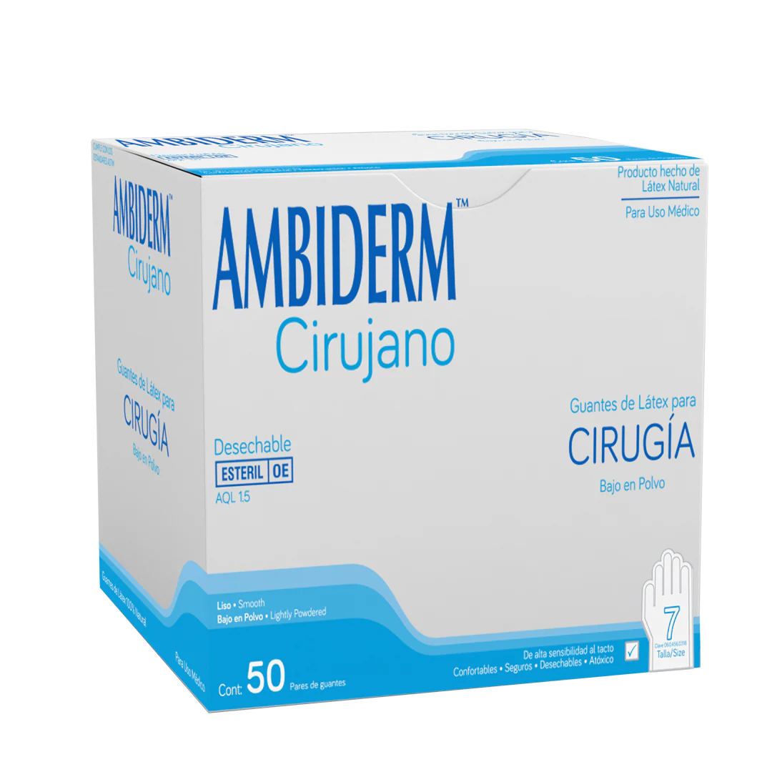 GUANTE PARA CIRUGÍA # 7 C/50 PAR AMBIDERM